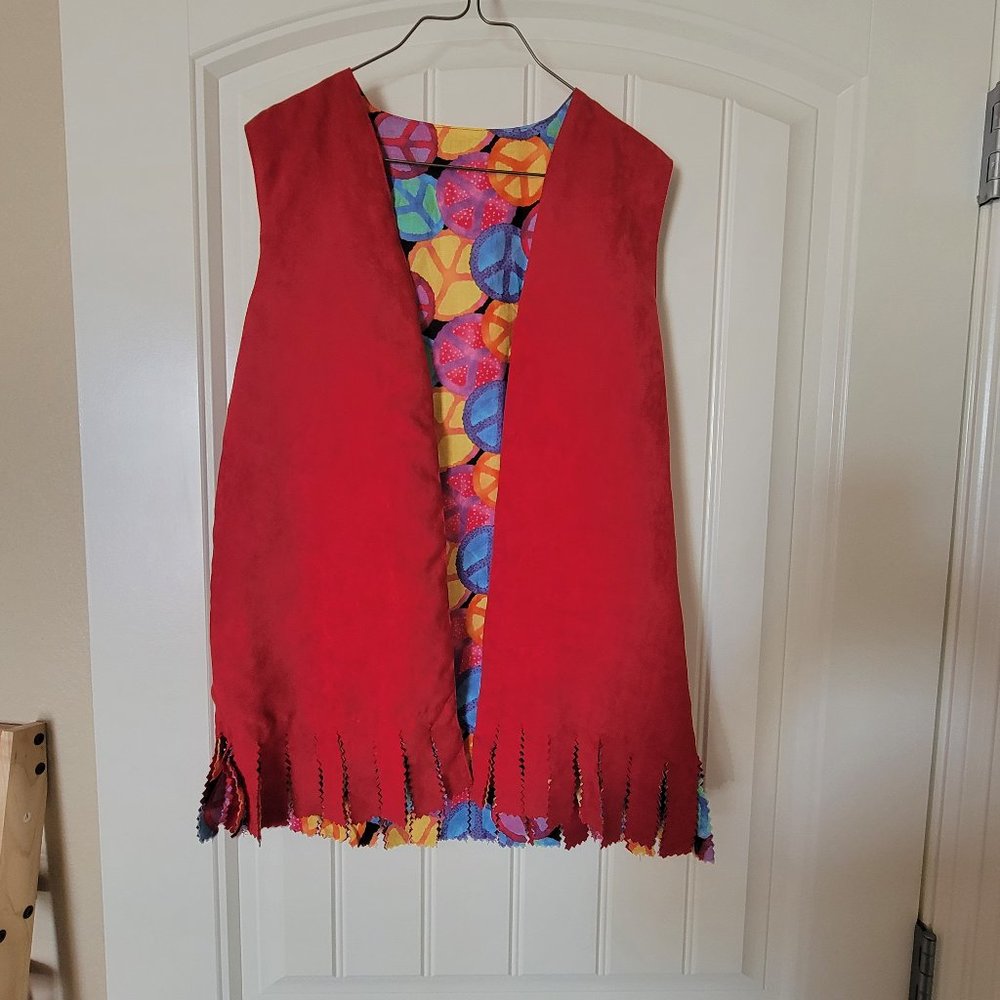 Red vest with peace liner